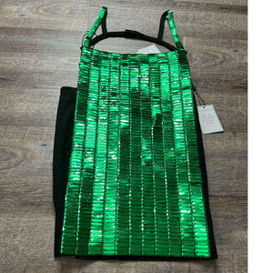 The Attico “rue” Womens 36 XXS Green Reflective Mini Dress Sleeveless K8